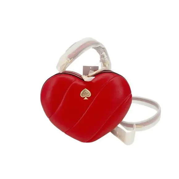 KATE SPADE New York Love Shack Quilted 3D Heart Crossbody in Ruby Red - Picture 4 of 9